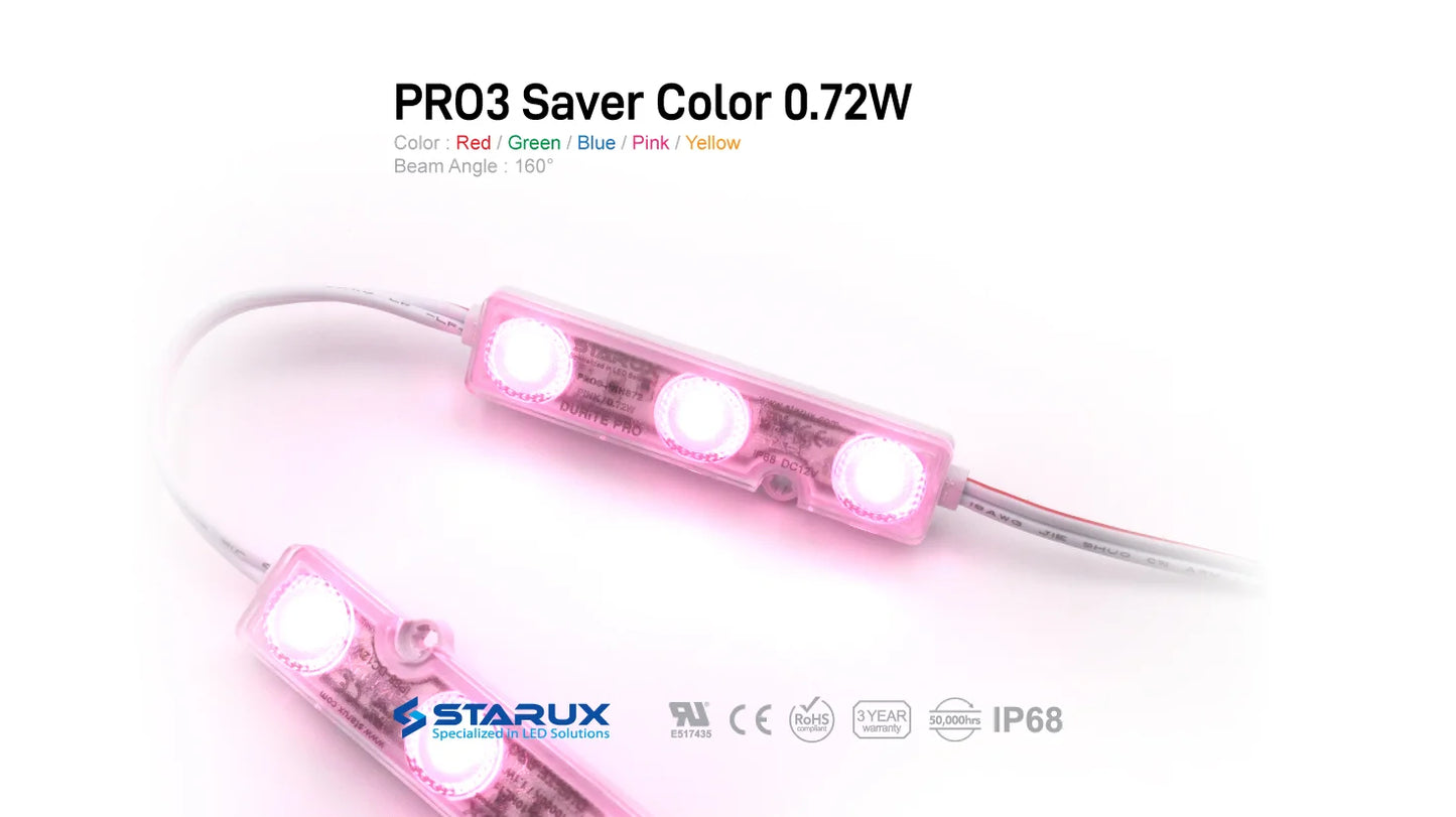 Starux, Channel LED Module, PRO3 Color 0.72W, 1,000 pcs in 1 box
