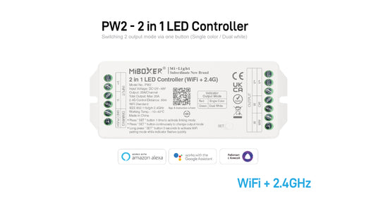 PW2, 2 in 1 LED Controller (WiFi+2.4G) Output Max 20A