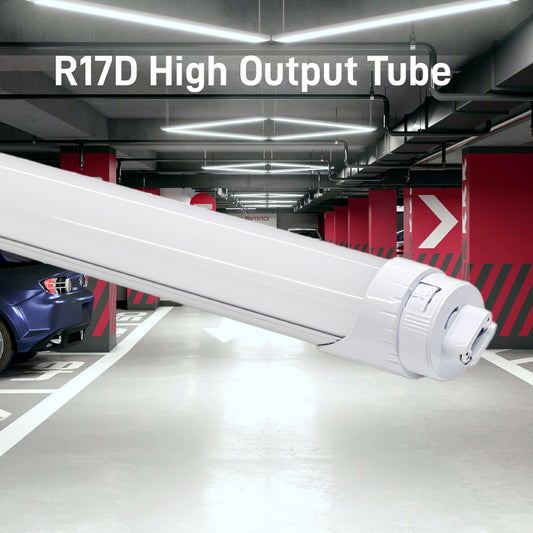R17D High Output LED Tube, 180° Rotatable Base, Flicker-Free, ETL/DLC