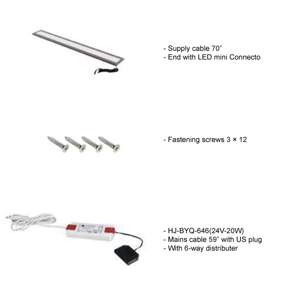 SKP Lurker Length 31.5" LED Shelf Lighting 13W x 1 pcs + 12V-20W Power Set