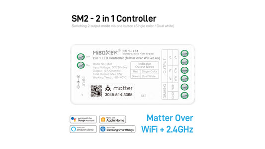SM2, 2 in 1 Controller (Matter Over WiFi+2.4GHz)