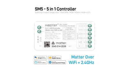 SM5, 5 in 1 Controller (Matter Over WiFi+2.4GHz)