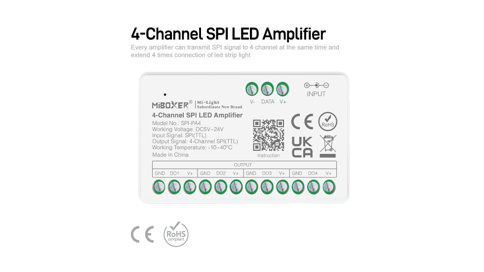SPI-PA4, 4-Channel SPI LED Amplifier