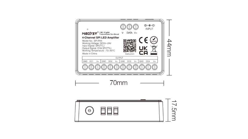 SPI-PA4, 4-Channel SPI LED Amplifier