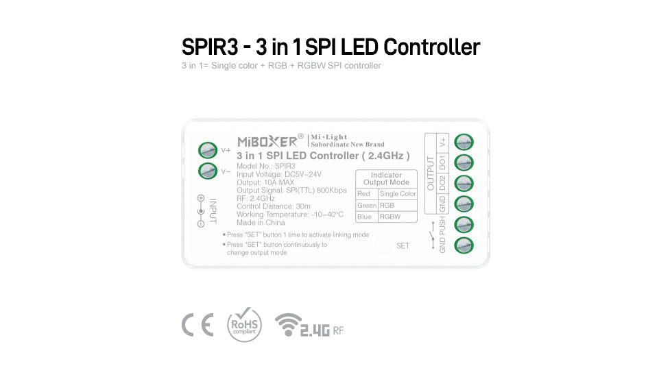 SPIR3, 3 in 1 SPI LED Controller (2.4GHz)