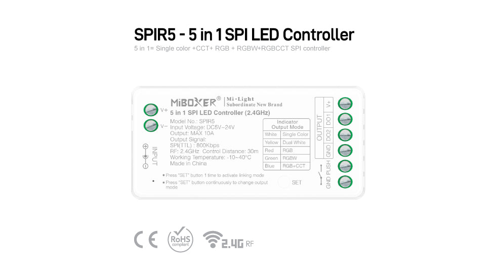 SPIR5, 5 in 1 SPI LED Controller (2.4GHz)