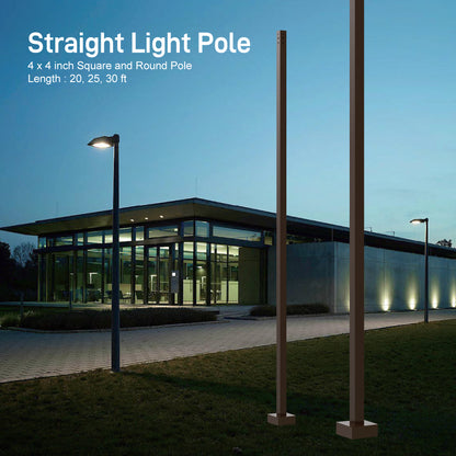 4 x 4 inch Square and Round Pole - 20, 25, 30ft