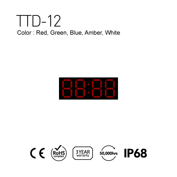 Outdoor Digit LED Temp and Time Sign 37.75" x 14.25"