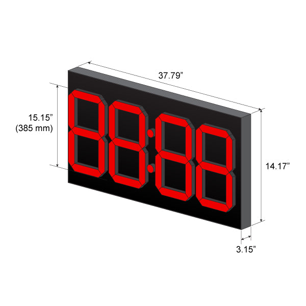 Outdoor Digit LED Temp and Time Sign 37.75" x 14.25"