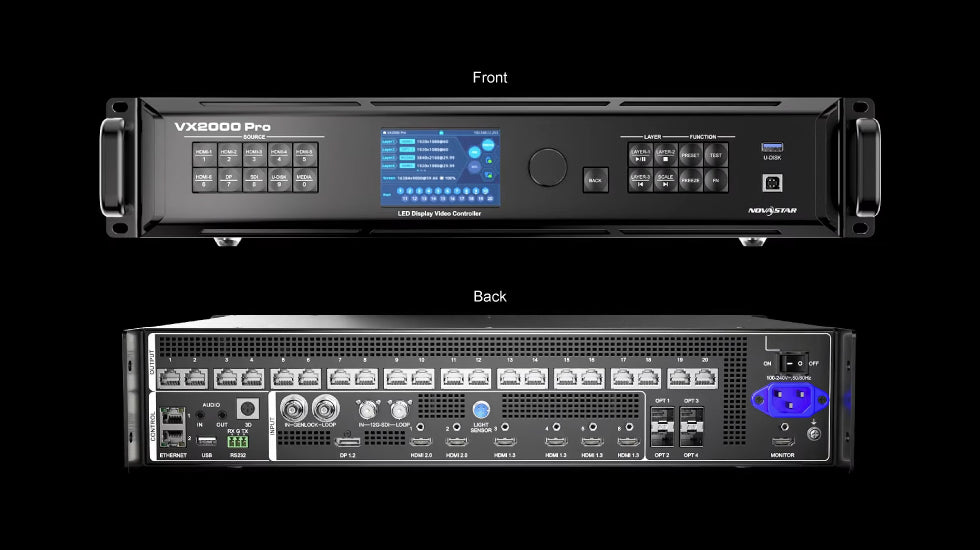 VX Pro Series, NovaStar LED Display Controller, Entire series supports real 4K, 4096×2160@60Hz, HDMI 2.0 connector