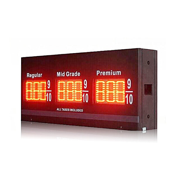 LED Price Signs for Pump Gas Station 3 Line - Both Sided